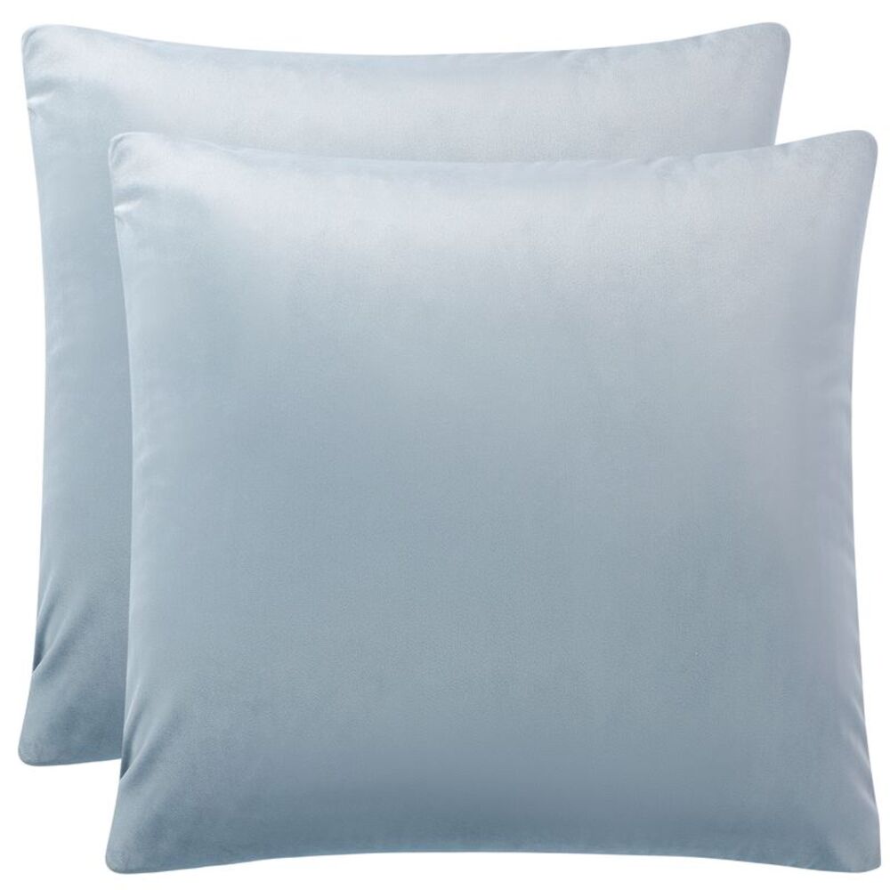 2pcs Velvet Throw Pillow Cover Decorative Square Throw Cushion Cover Pale Blue